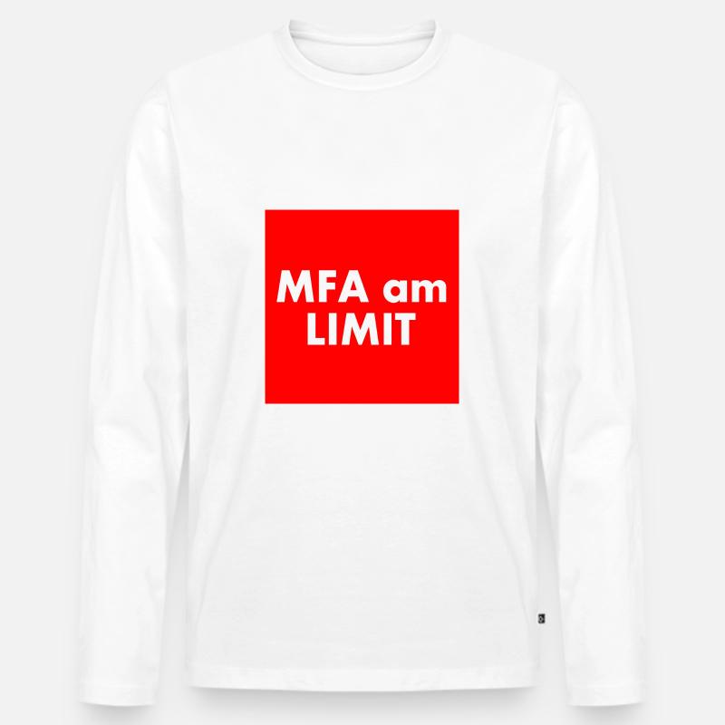 Mfa am limit - Männer Premium Bio Langarmshirt - Weiß