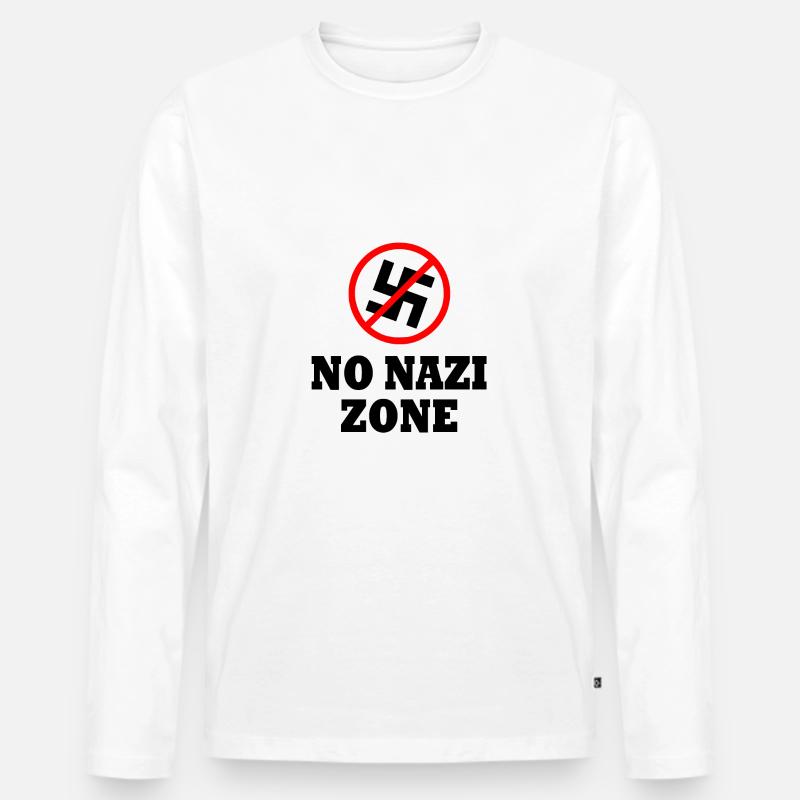 Gegen rechts - Männer Premium Bio Langarmshirt - Weiß