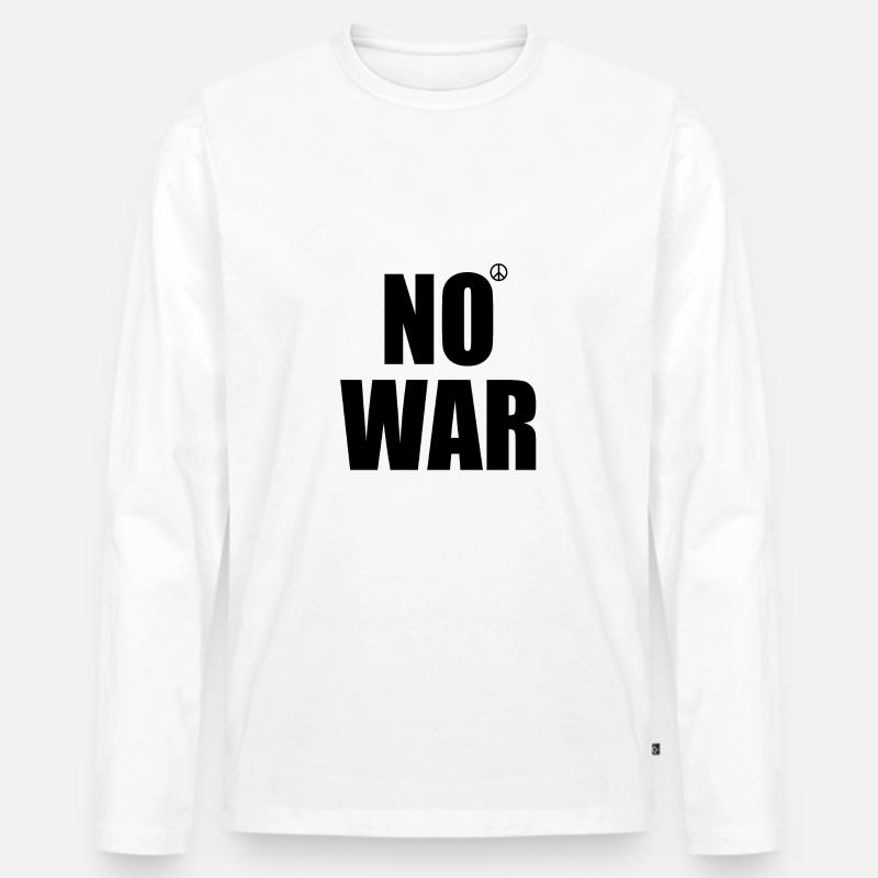 No war - Männer Premium Bio Langarmshirt - Weiß