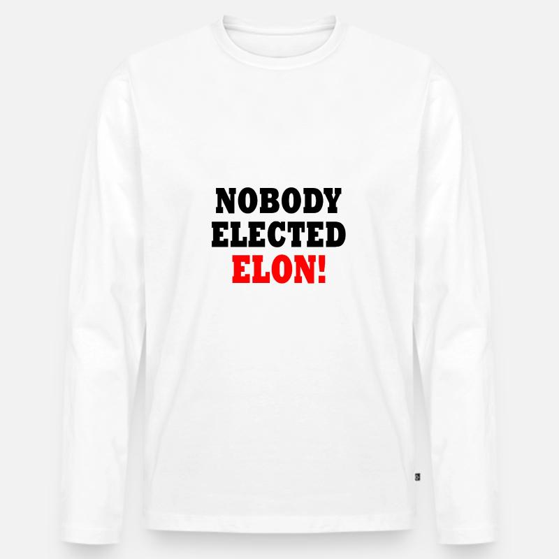 nobody elected elon - Männer Premium Bio Langarmshirt - Weiß