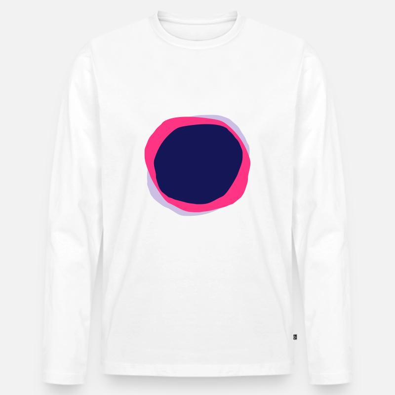 Psychedelische Kreise - Männer Premium Bio Langarmshirt - Weiß