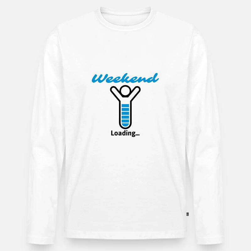 Weekend Loading... - Männer Premium Bio Langarmshirt - Weiß