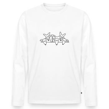 Einer paßt noch - Podenco und Galgo - Männer Premium Bio Langarmshirt - Weiß - Vorne - Nico (187cm)