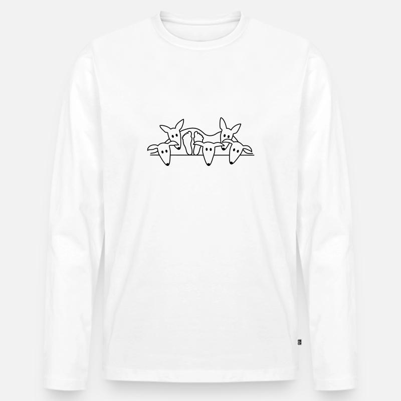 Einer paßt noch - Podenco und Galgo - Männer Premium Bio Langarmshirt - Weiß