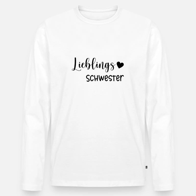 Lieblings Schwester Geschenkidee - Männer Premium Bio Langarmshirt - Weiß