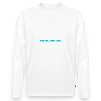 Kann Losgehen Ausbildung 2023 Ausbildungsstart 23 - Männer Premium Bio Langarmshirt - Weiß - Vorne - Nico (187cm)