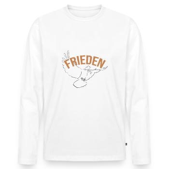 Peace Dove of Peace - Men's Premium Organic Long Sleeve Shirt - white - Front - Nico (187cm)