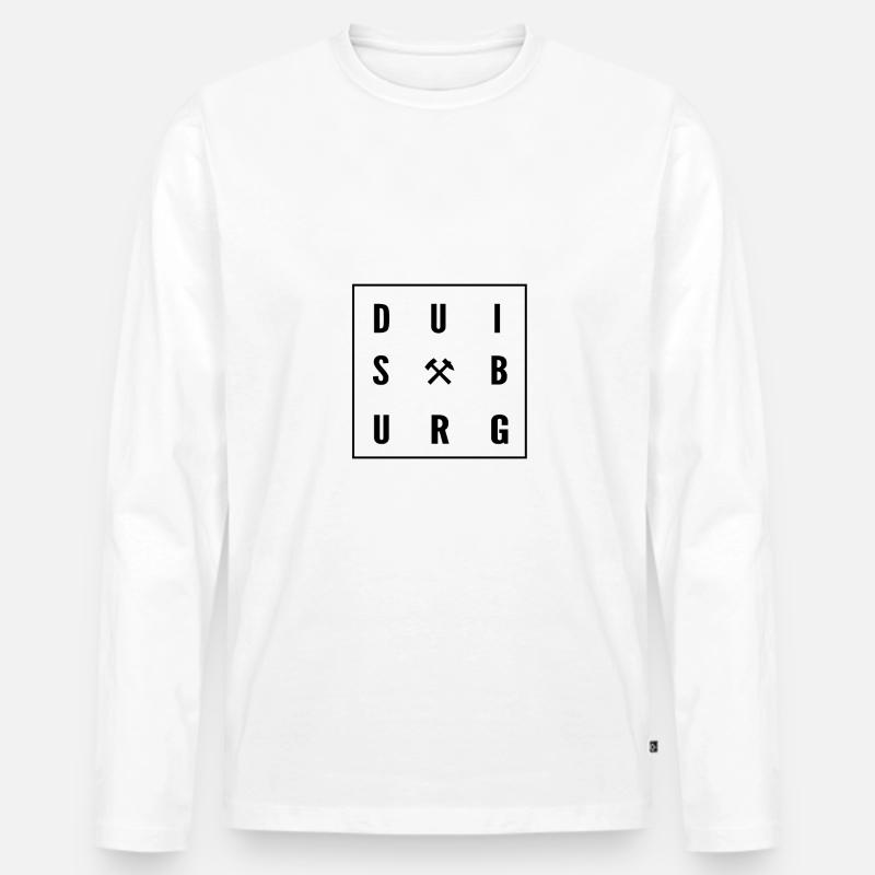 Duisburg - Männer Premium Bio Langarmshirt - Weiß