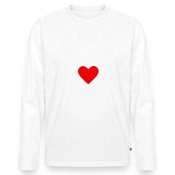 Saint-Valentin, Saint-Valentin, Saint-Valentin - T-shirt manches longues Premium bio Homme - blanc - Devant - Nico (187cm)