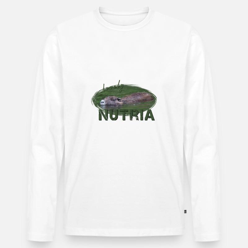 Nutria Biber Biberratte Wasserratte - Männer Premium Bio Langarmshirt - Weiß