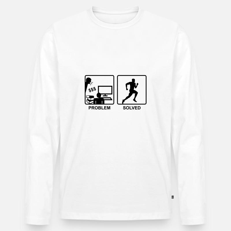 Running solves Problems - Man - Men's Premium Organic Long Sleeve Shirt - white