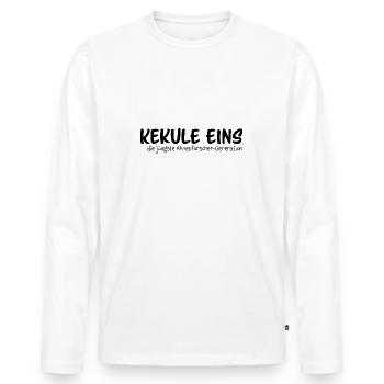 Logo schwarz - Männer Premium Bio Langarmshirt - Weiß - Vorne - Nico (187cm)
