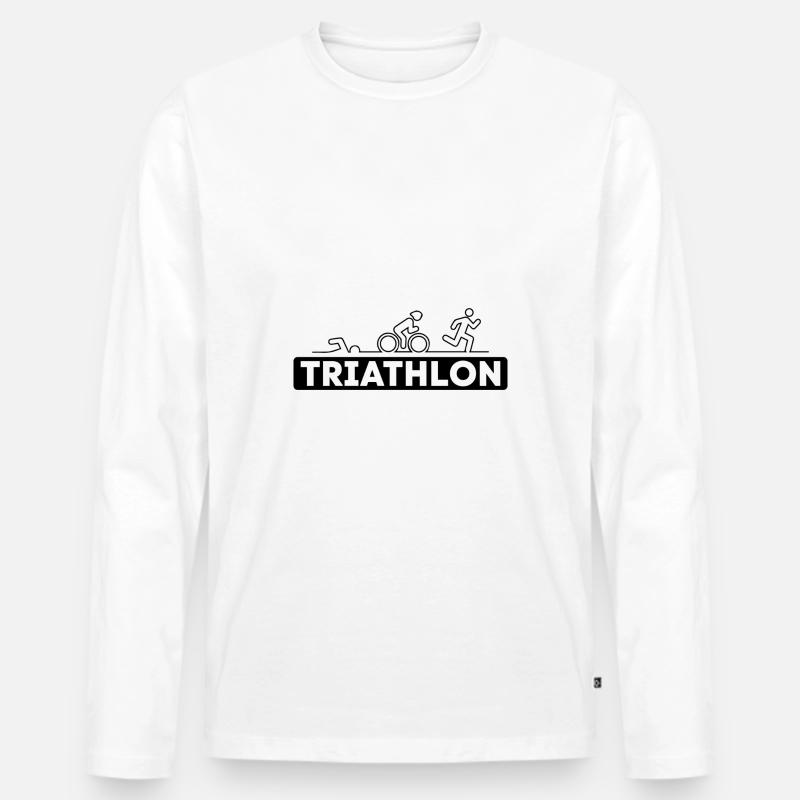 Triathlon - Männer Premium Bio Langarmshirt - Weiß