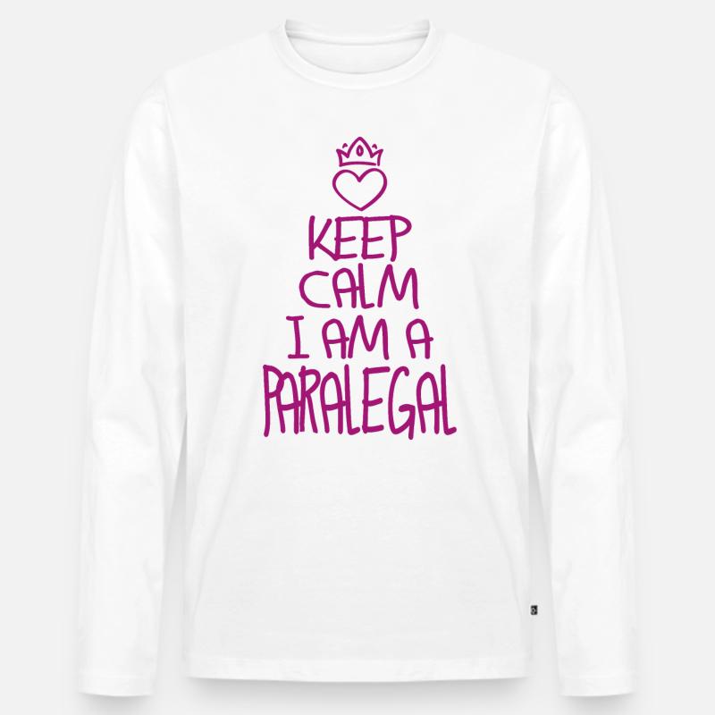 Keep Calm Rechtsanwaltsfachangestellte cool - Männer Premium Bio Langarmshirt - Weiß