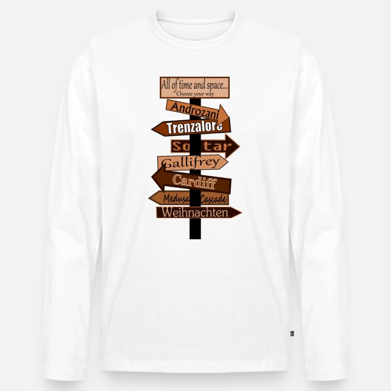 Wegweiser - Männer Premium Bio Langarmshirt - Weiß