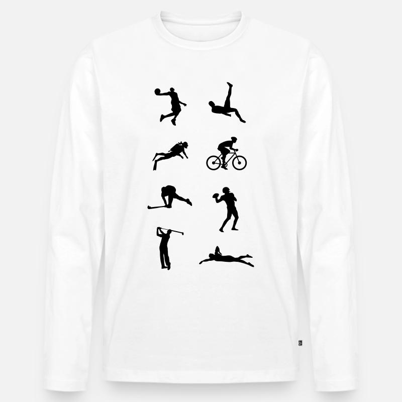 Sportarten Geschenk - Männer Premium Bio Langarmshirt - Weiß