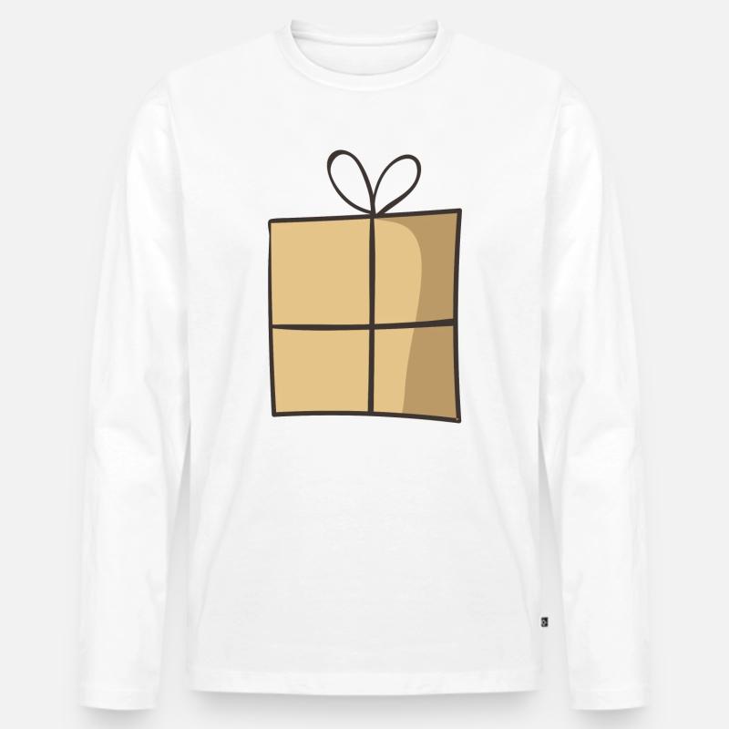 present 3 - Männer Premium Bio Langarmshirt - Weiß