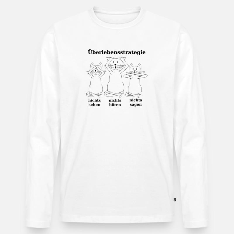 die drei schwarz - Männer Premium Bio Langarmshirt - Weiß