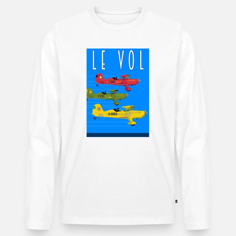 Le Vol - Männer Premium Bio Langarmshirt - Weiß