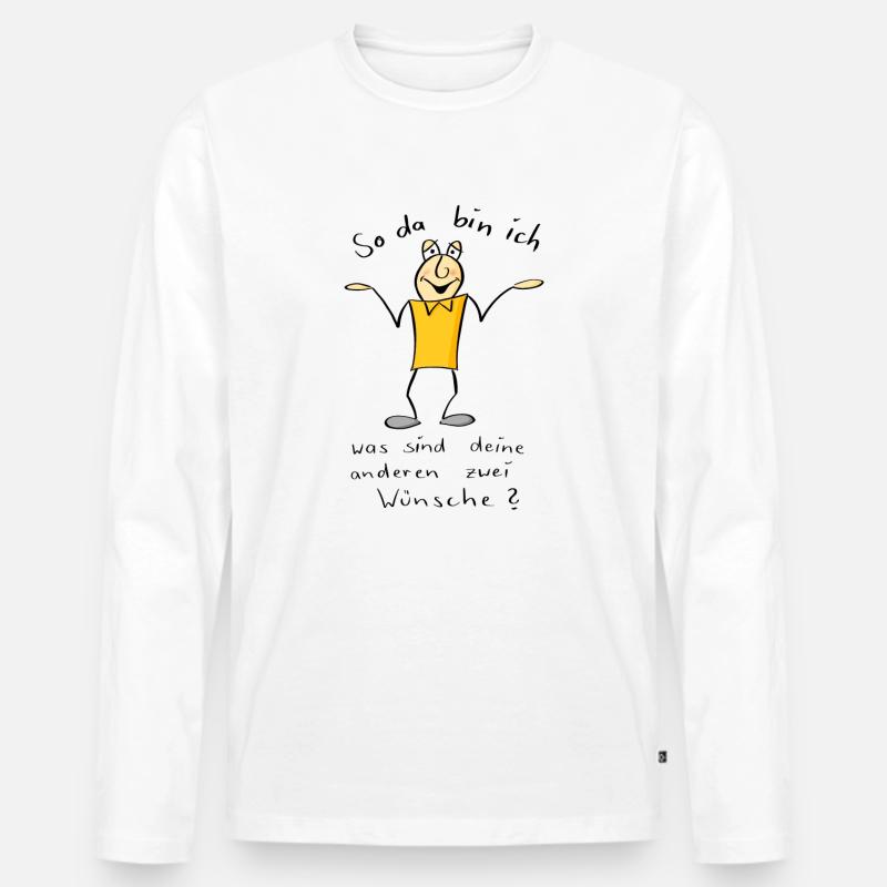 So da bin ich - Männer Premium Bio Langarmshirt - Weiß