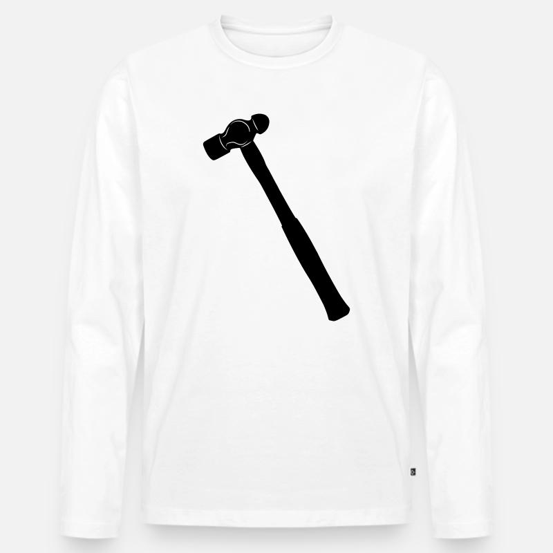 Kugelhammer oder Dellhammer Schattenbild - Männer Premium Bio Langarmshirt - Weiß