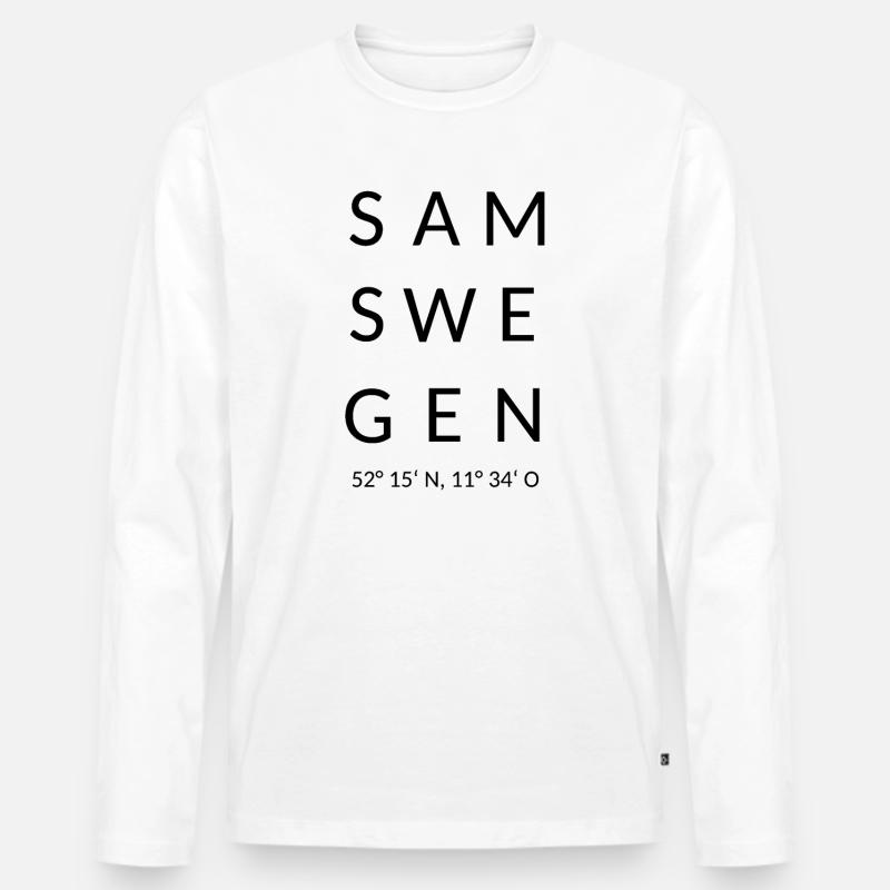 Samswegen schwarz - Männer Premium Bio Langarmshirt - Weiß