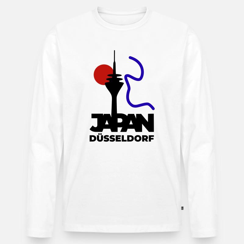 Japan goes Düsseldorf - Männer Premium Bio Langarmshirt - Weiß
