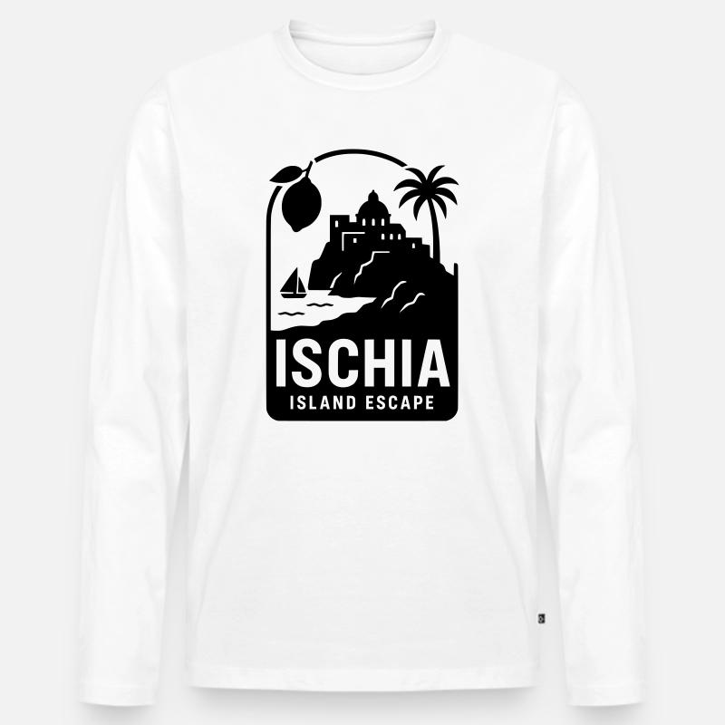 ischia italien - Männer Premium Bio Langarmshirt - Weiß