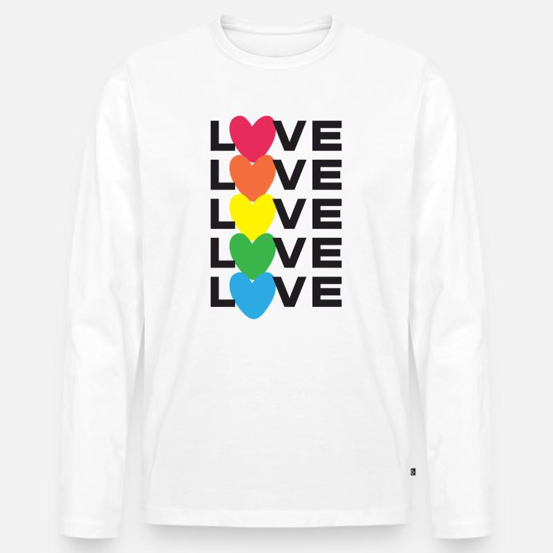 LGBT-Pride-Monat – Liebe ist Liebe - Männer Premium Bio Langarmshirt - Weiß