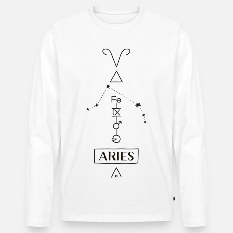 Aries - Widder Sternzeichen - schwarz - Männer Premium Bio Langarmshirt - Weiß