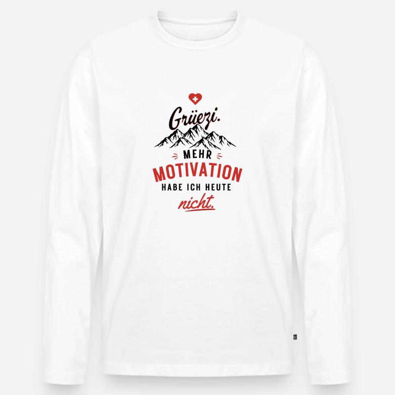 Motivation nicht – Herzrot Script - Männer Premium Bio Langarmshirt - Weiß