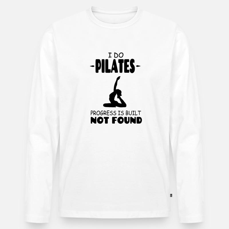 I Do Pilates - Männer Premium Bio Langarmshirt - Weiß