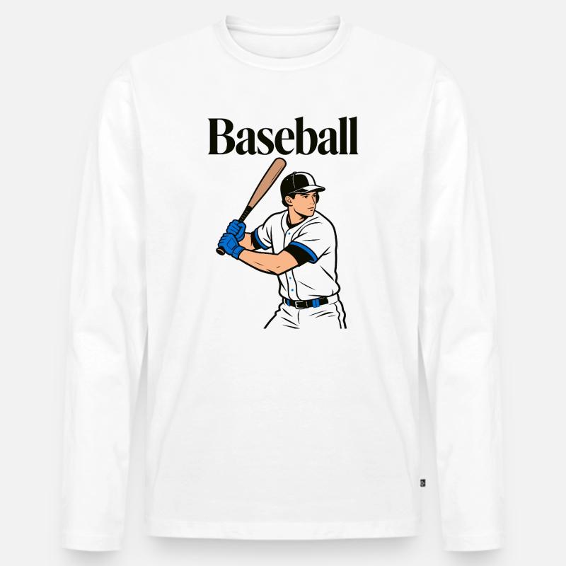 Baseball - Männer Premium Bio Langarmshirt - Weiß