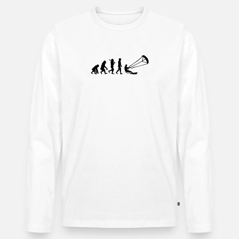 Kitesurfen Evolution - Männer Premium Bio Langarmshirt - Weiß