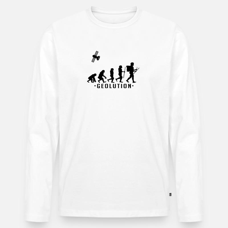 Geocaching evolution Shirt Geolution - Männer Premium Bio Langarmshirt - Weiß