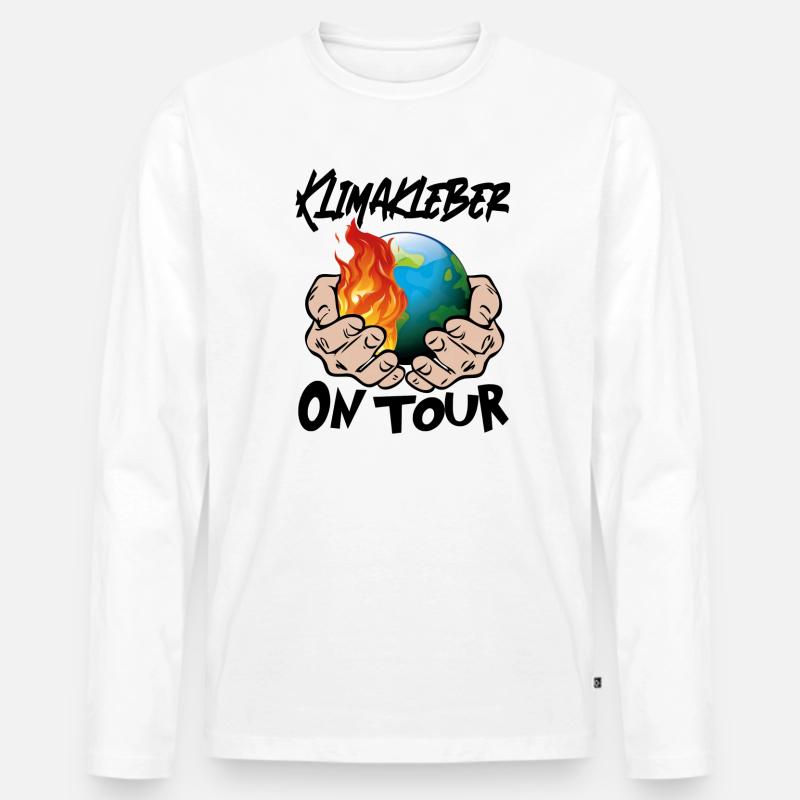 Klimawandel Klimakatastrophe Klimakleber - Männer Premium Bio Langarmshirt - Weiß