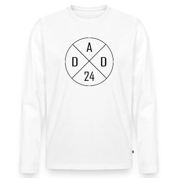 Dad 24 Circle Cross Design - Men's Premium Organic Long Sleeve Shirt - white - Front - Nico (187cm)