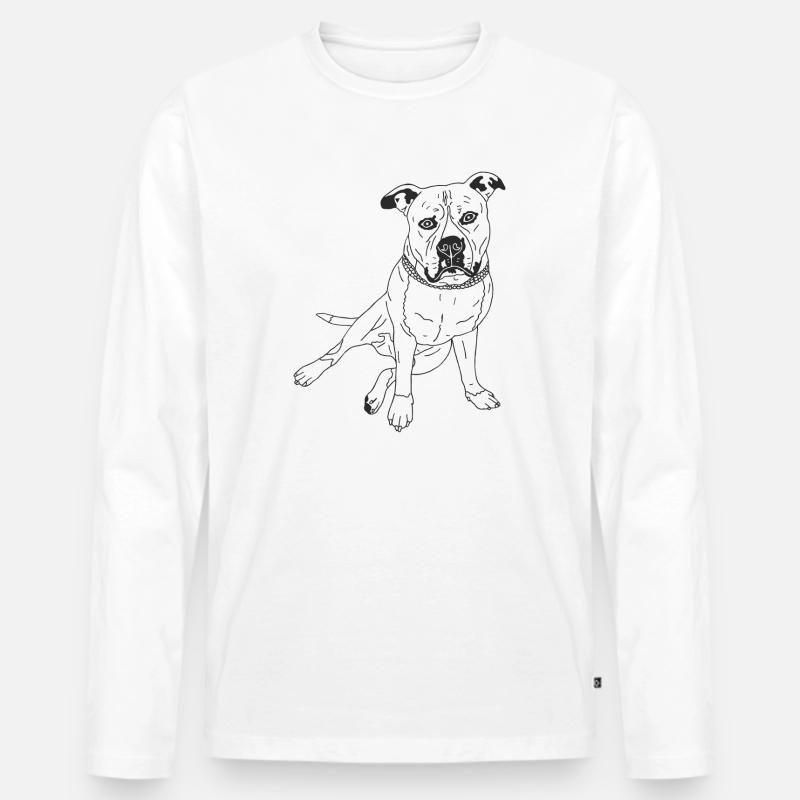 American Pocket Bully - Männer Premium Bio Langarmshirt - Weiß