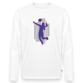 Joueuse de volleyball Joueuse de volleyball Filles Femmes - T-shirt manches longues Premium bio Homme - blanc - Devant - Nico (187cm)