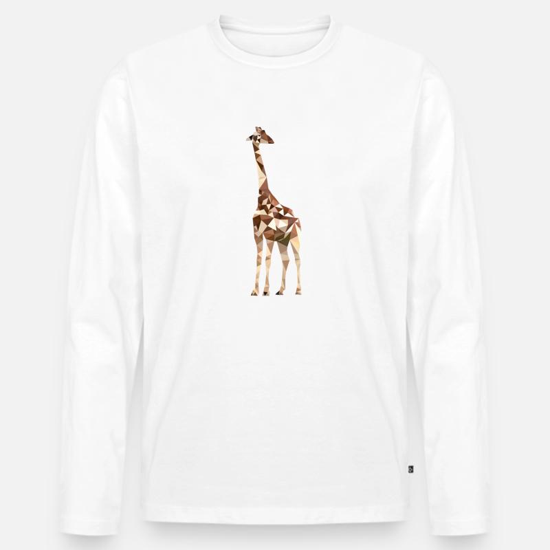 Giraffe - Männer Premium Bio Langarmshirt - Weiß