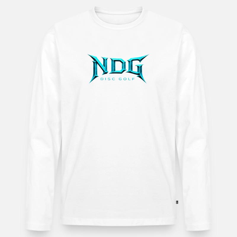 NDG Disc Golf Eislogo-Licht - Männer Premium Bio Langarmshirt - Weiß
