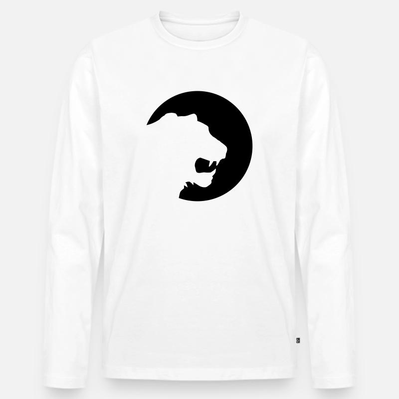 Tiger - Männer Premium Bio Langarmshirt - Weiß