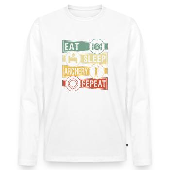 Bogenschiessen - Männer Premium Bio Langarmshirt - Weiß - Vorne - Nico (187cm)