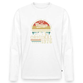 Original 1976 46th Birthday Gift Men - Men's Premium Organic Long Sleeve Shirt - white - Front - Nico (187cm)