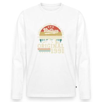 Original 1991 31ème anniversaire Cadeau Hommes - T-shirt manches longues Premium bio Homme - blanc - Devant - Nico (187cm)