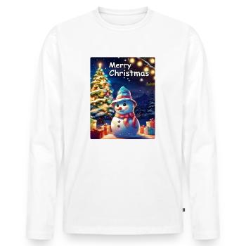 Christmas Snowman Design 1.5 - Men's Premium Organic Long Sleeve Shirt - white - Front - Nico (187cm)