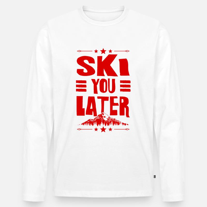 ski skiing - Männer Premium Bio Langarmshirt - Weiß
