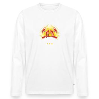 Jugendwart Leben am Limit Feuerwehrmann - Männer Premium Bio Langarmshirt - Weiß - Vorne - Nico (187cm)