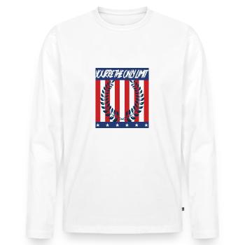 Youre the only limit - Männer Premium Bio Langarmshirt - Weiß - Vorne - Nico (187cm)
