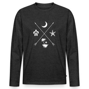 CELESTIAL - Men's Premium Organic Long Sleeve Shirt - heather anthracite - Front - Nico (187cm)